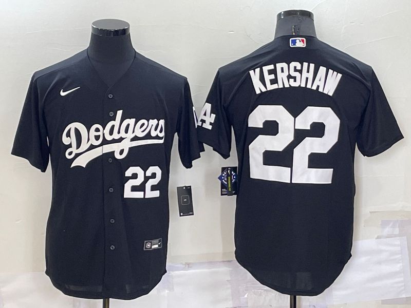 Men Los Angeles Dodgers #22 Kershaw Black Inversion Nike 2022 MLB Jersey->los angeles dodgers->MLB Jersey